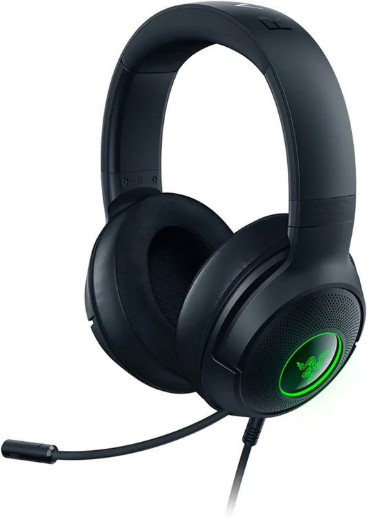 Razer Kraken V3 X - Ultra Light Comfort Triforce 40mm Drivers -7.1 Surround Sound - Hyperclear Cardioid Mic Powered Chroma RGB Wired USB Gaming Headset