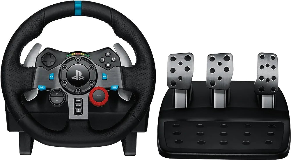 Logitech G29 Driving Force Racing wheel Stainless Steel Paddle Shifters, Leather Steering Wheel Cover for PS5, PS4, PC, Mac - Black