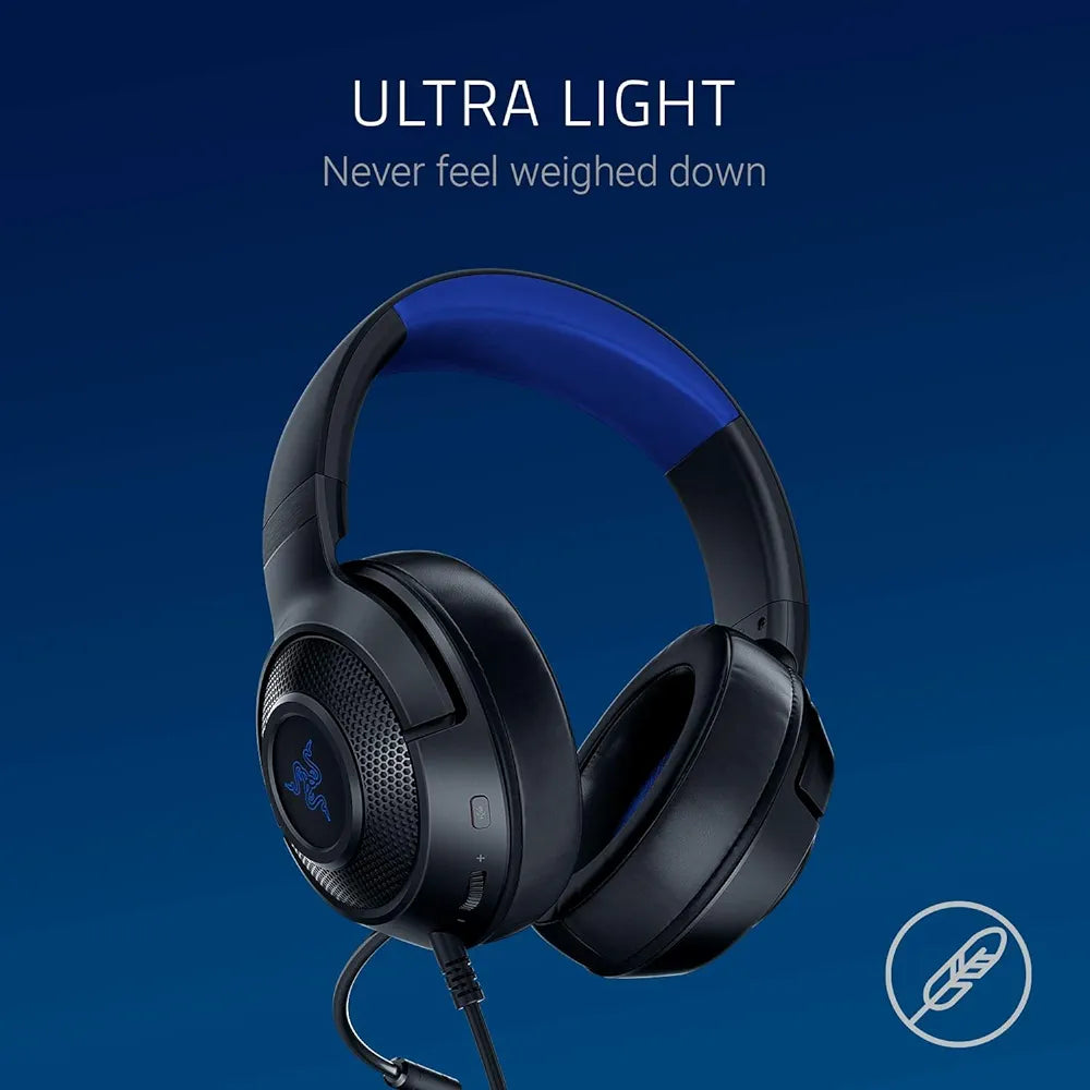 Razer Kraken X Ultralight: 7.1 Surround Sound - Lightweight Aluminum Frame - for PC, PS4, PS5, Switch, Xbox One, Xbox Series X| Gaming Headset