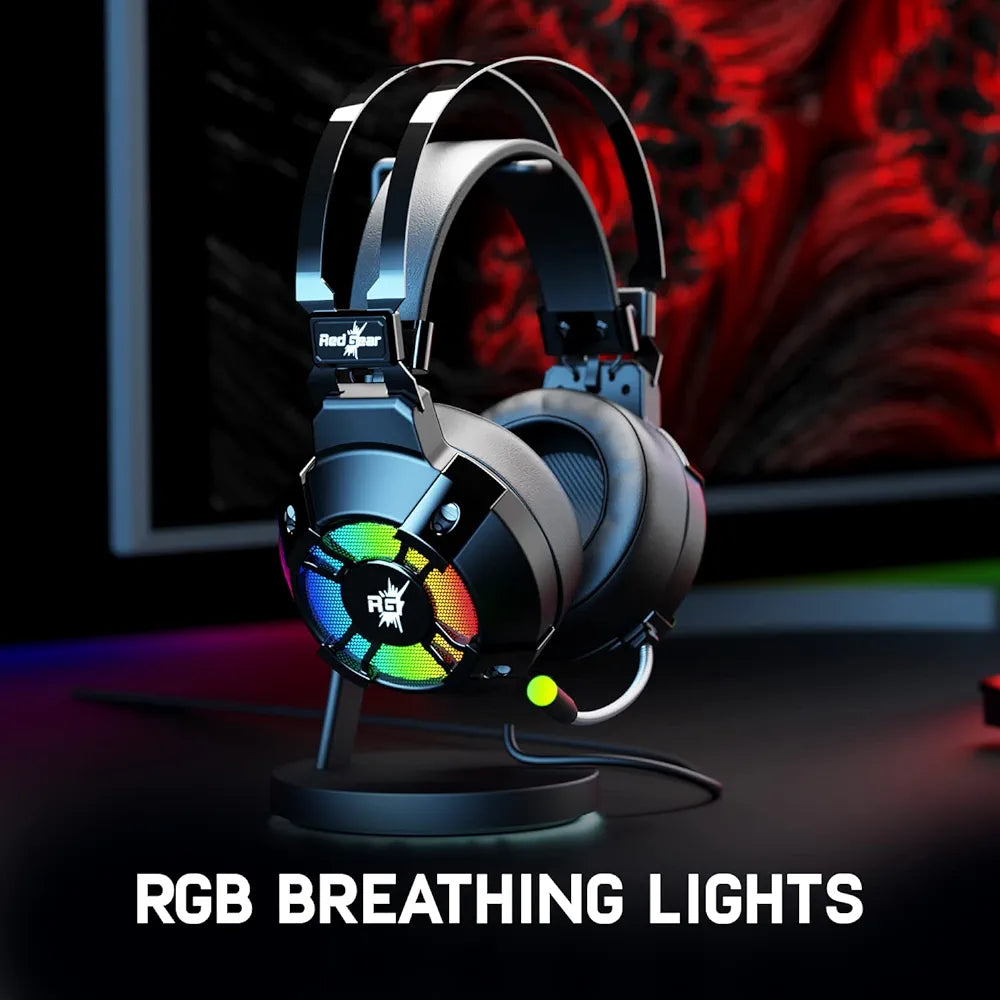 Redgear Cosmo 7,1 Usb Wired Over Ear Headphones With Mic With Virtual Surround Sound,50Mm Driver, Rgb Leds & Remote Control(Black) Gaming Headset