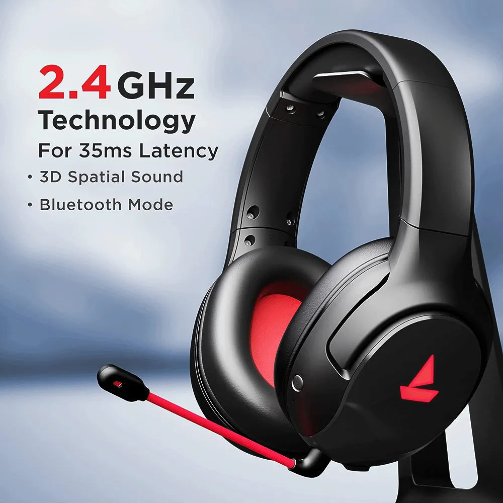 boAt Immortal IM 1300 Gaming Bluetooth Wireless Over Ear Headphones With Mic With 2.4Ghz Ultra Low Latency Mode Upto 35Ms Gaming Headset