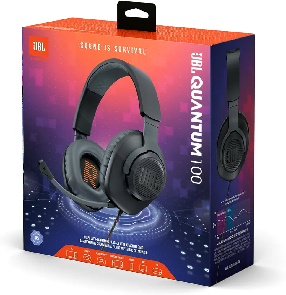 JBL Quantum 100 Wired Over Ear with mic Gaming Headset