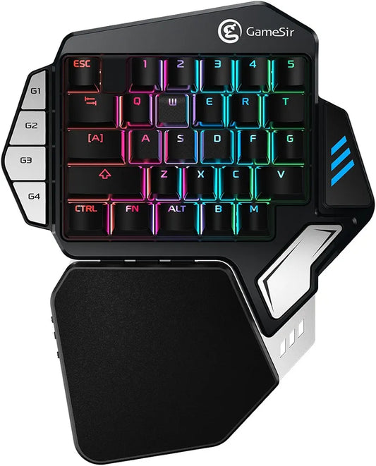 GameSir Z1 Cherry One-Handed (RGB), Wireless Mechanical Mini Gaming Keyboard, Mobile Gaming Keyboard for PUBG, Compatible with Xbox One/PS4/PS4 Slim/PS4 Pro/Nintendo Switch/PC Gaming Keyboard