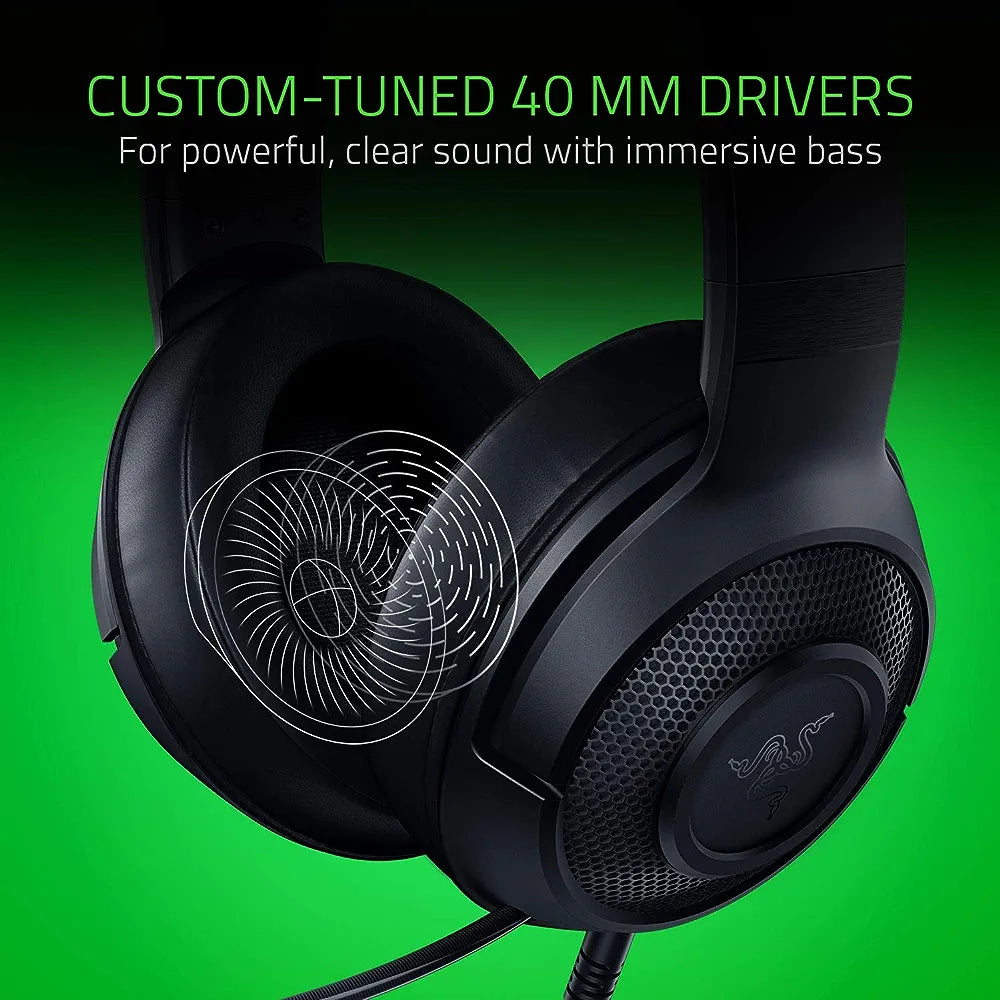 Razer Kraken X Wired On Ear Headphones with Mic (Black) Gaming Headset