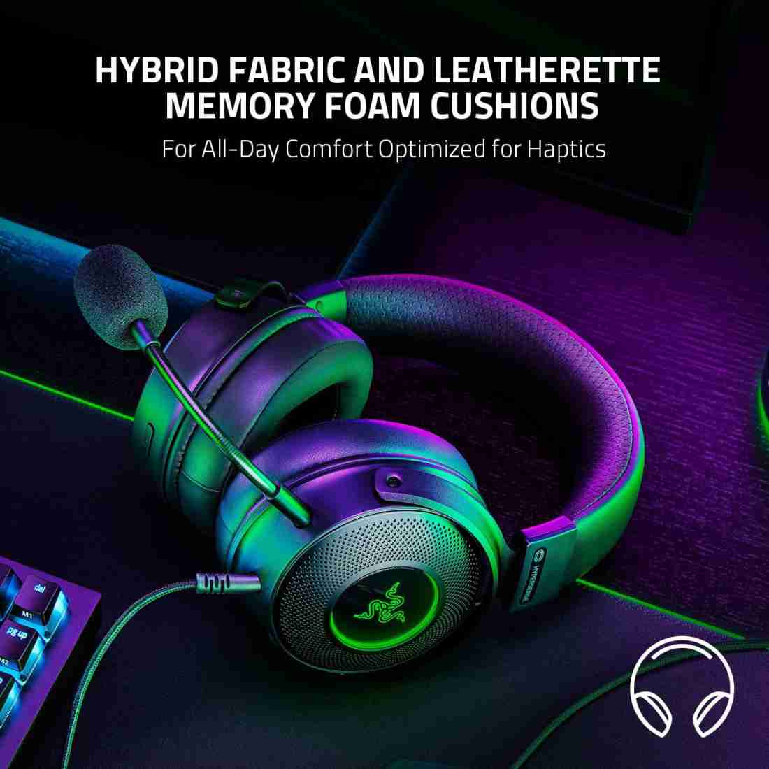 Razer kraken V3 hypersense USB Headset with haptic technology Wired Gaming Headset