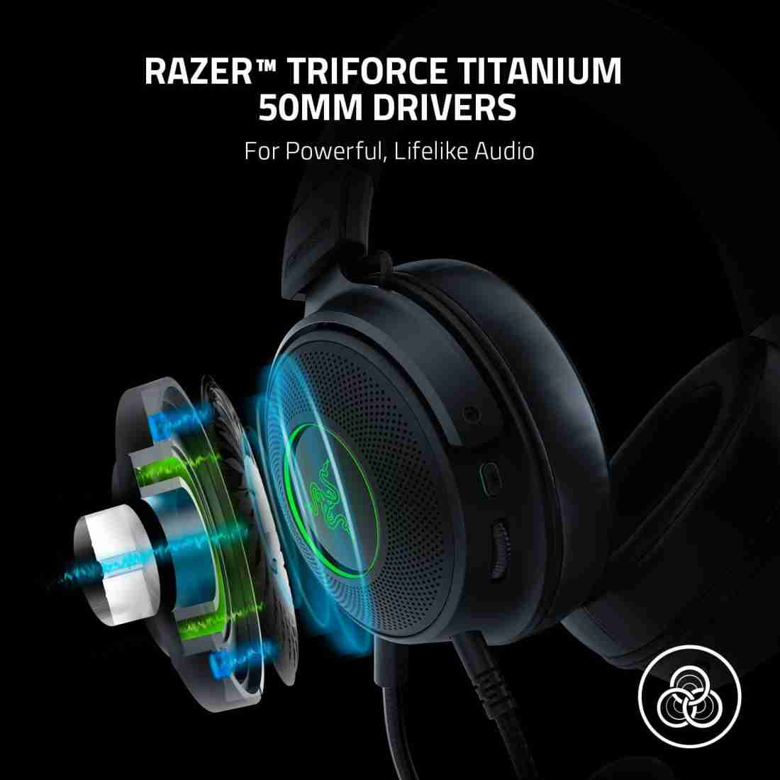 Razer kraken V3 hypersense USB Headset with haptic technology Wired Gaming Headset